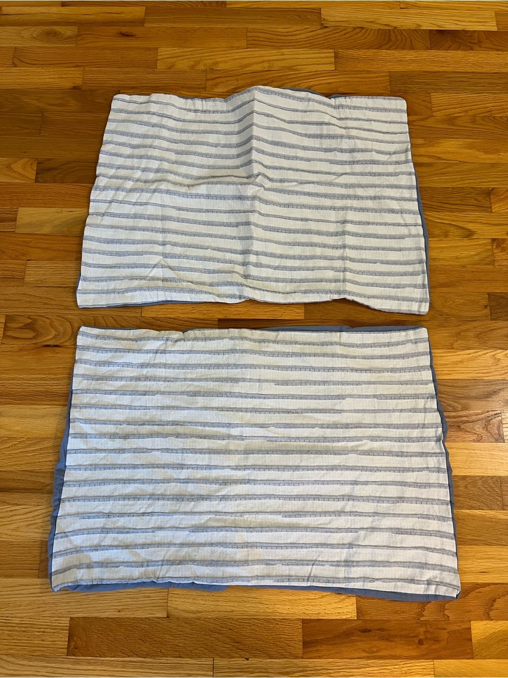 Pottery Barn Teen Blue and White Striped Pillow Shams